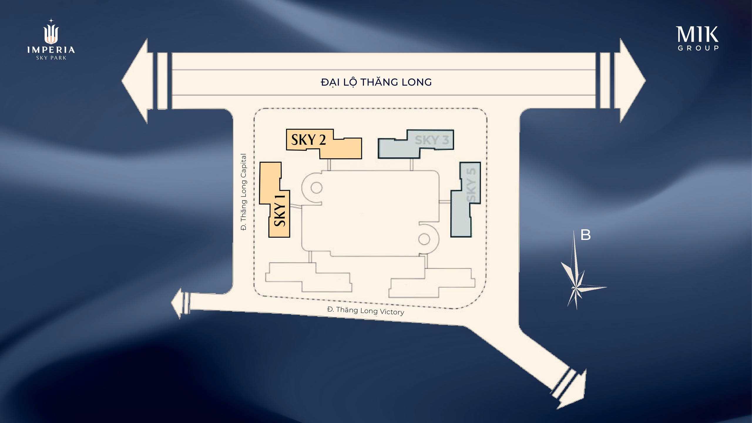 Mặt bằng tổng thể các tòa Imperia Sky Park 